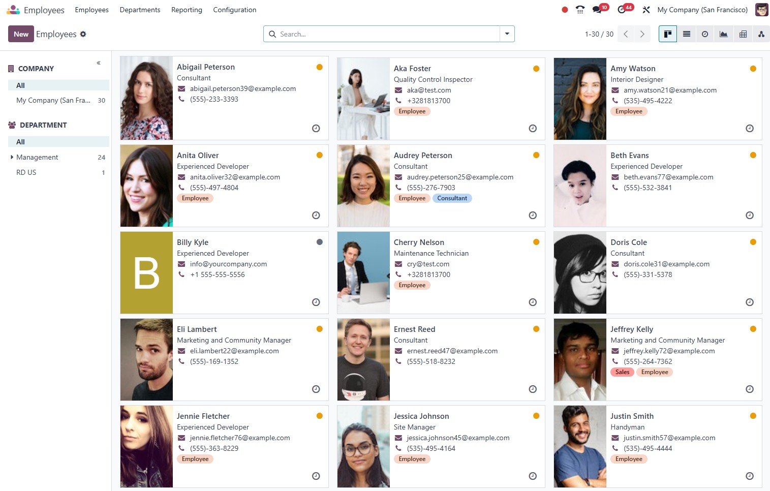 Odoo Employees