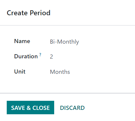 Custom time period pop-up form in Odoo Sales.